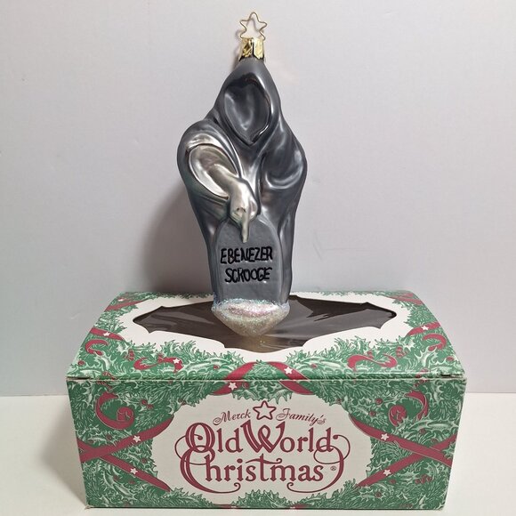 Old World Christmas Other - Ebenezer Scrooge Ghost Of Christmas Yet To Come Ornament Old World Blown Glass